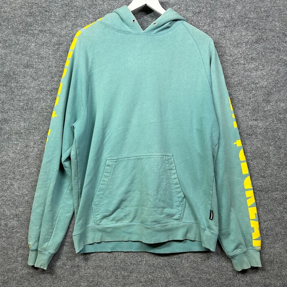 ICE CREAM Hoodie Men's Green Yellow Graphic Sleeve Pullover Y2K Streetwear - XL